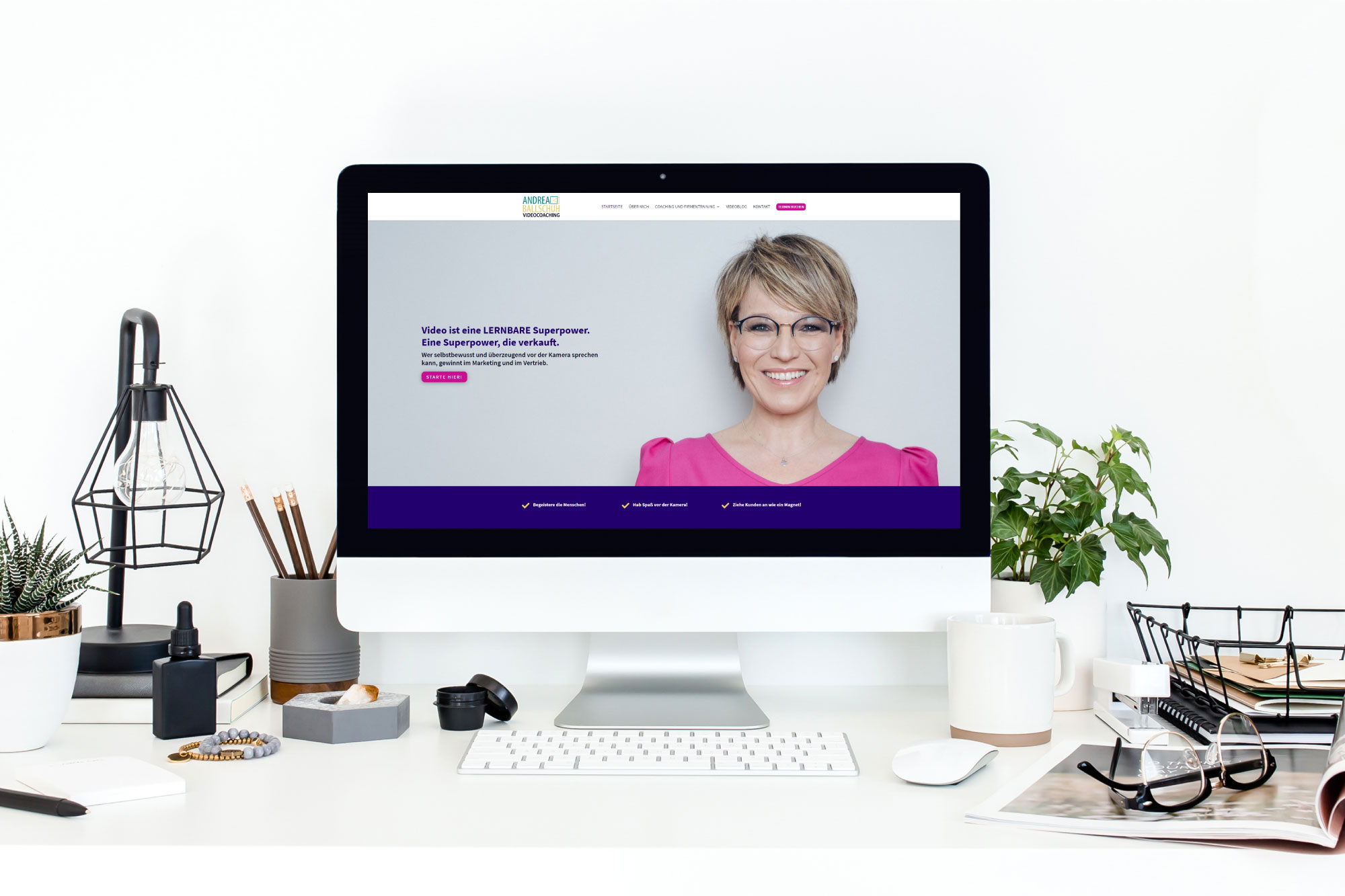 Branding & Website Design für Videocoach Andrea Ballschuh